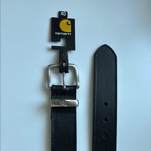 NWT Carhartt Men's Leather Belt in 2200 Black with Silver Buckle size 40